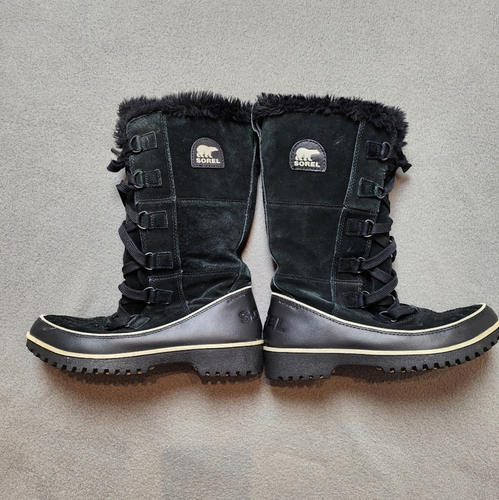 Sorel Women's Size 7.5 Tivoli High II Black Winter Suede Boot NL2093-010